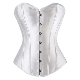 Panda Superstore: Women's Bustier, Sexy Corset Lingerie, Satin -White