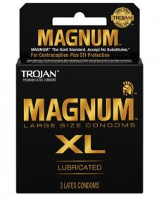 Trojan Magnum XL Latex Condoms, 3 Pack