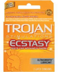 Trojan Ecstasy, Ultra Smooth Lubricated Condoms, 2 Pack