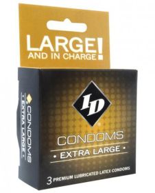 ID Extra Large Condom 3 Pack Latex Condoms